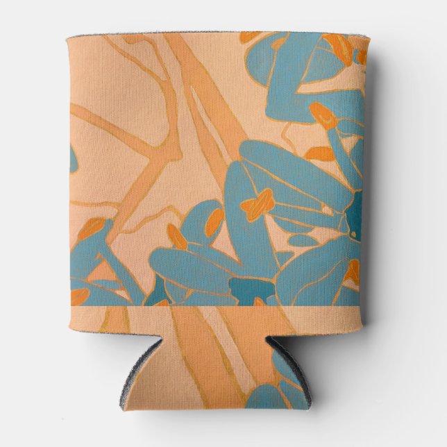 Enfriador De Latas Contemporary Leaf Design in Peach (Anverso)