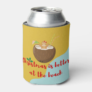 Enfriador De Latas Cookie de Navidades de playa