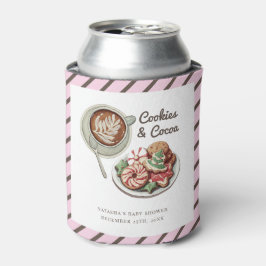 Enfriador De Latas Cookies y Baby Shower rosado cálido pastel de caca