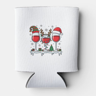 Enfriador De Latas Copas de vino tinto de Navidad Vector de vacacione