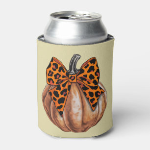 Enfriador De Latas Coqueta de Halloween Retro con Lazo de Calabaza Es