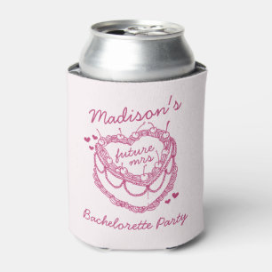 Enfriador De Latas Coqueta rosa de corazón retro de chocolate de cere