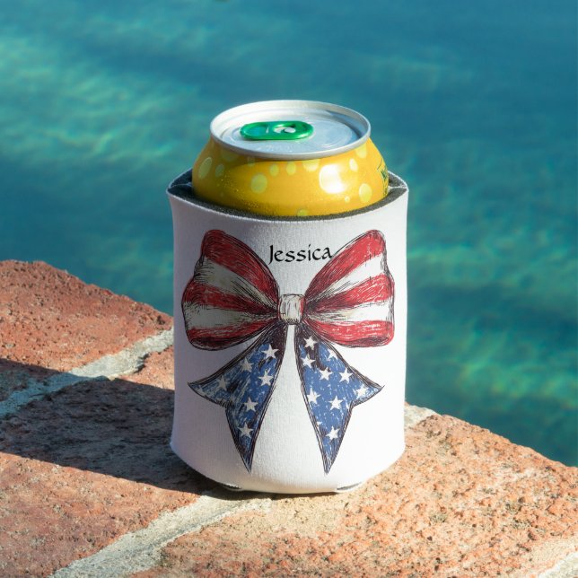 Enfriador De Latas Coquette American Bow Personalizado (Piscina in situ)