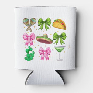 Enfriador De Latas Coquette Mardi Gras Bow Fleur De Lis Mask Fat Tues