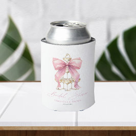 Enfriador De Latas Coquette rosa Bow Bridal Shower