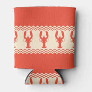 Enfriador De Latas Coral Coastal Lobster Stripes
