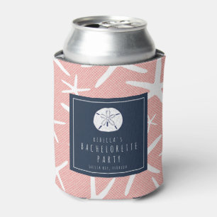 Enfriador De Latas Coral de Starfish y Bachelorette Marina Florida Be