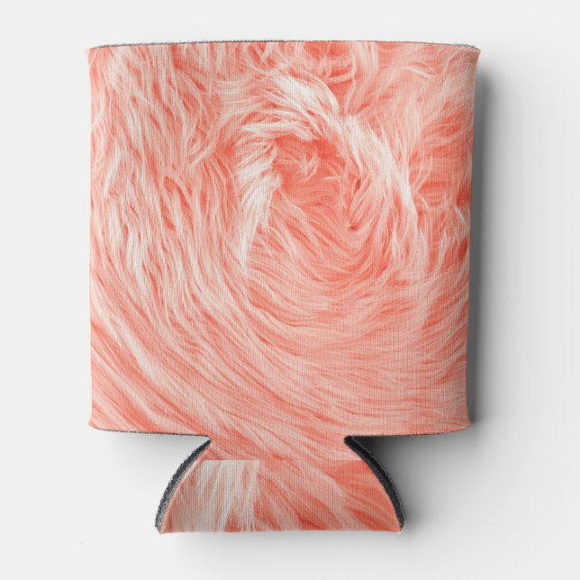 Enfriador De Latas Coral Fluffy Fur: Tendencia 2019. (Anverso)