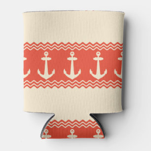Enfriador De Latas Coral Nautical Anchor Bandas Costeras