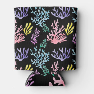 Enfriador De Latas Coral Reef Elegance: Patrón acuarela