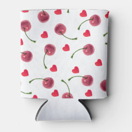 Enfriador De Latas Corazón de cerezo acuarela