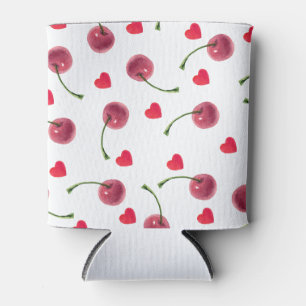 Enfriador De Latas Corazón de cerezo acuarela