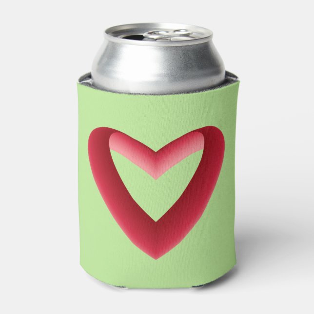 Enfriador De Latas Corazón de gradiente rojo (Lata Anverso)