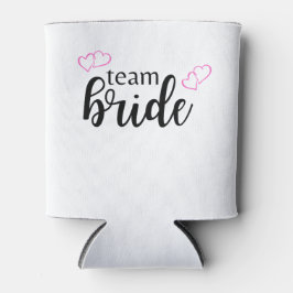 Enfriador De Latas Corazón doble Team Bride - letras negras