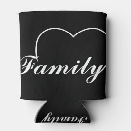 Enfriador De Latas Corazón familiar en blanco sobre productos oscuros