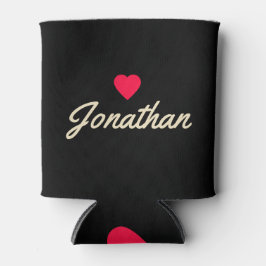 Enfriador De Latas Corazón Vintage Negro y Crema Signature