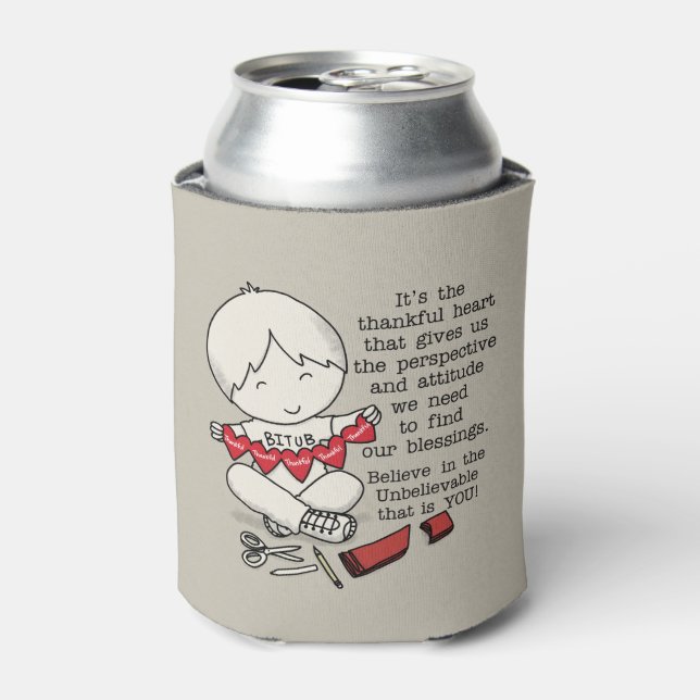 Enfriador De Latas Corazones Agradecidos (Lata Anverso)