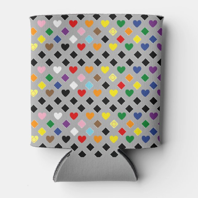 Enfriador De Latas Corazones Arcoíris (Anverso)