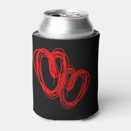 Enfriador De Latas Corazones esbozados de San Valentín BLK - Personal