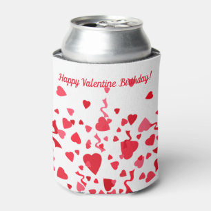 Enfriador De Latas Corazones Red Confetti de San Valentín