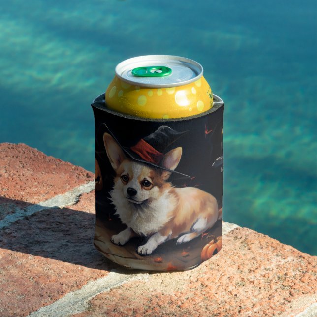 Enfriador De Latas Corgi Pumpkins Halloween Scary (Piscina in situ)