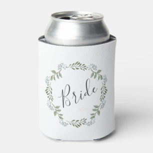 Enfriador De Latas Corona Botánica Verde Sage Novia Boda