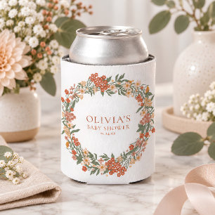 Enfriador De Latas Corona de flores silvestres de terracota para baby