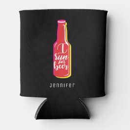 Enfriador De Latas Corro Por Beer Fitness Humor Botella Roja