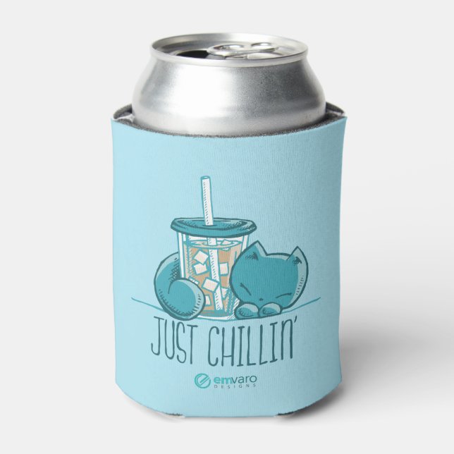 Enfriador De Latas Cosas rojas: solo chillin' (azul) (Lata Anverso)