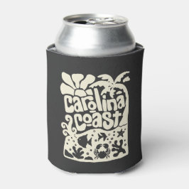 Enfriador De Latas Costa de Carolina Playa Vintage Retro Palma Árbol