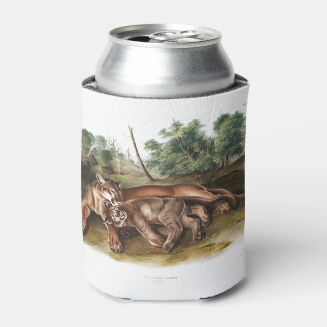 Enfriador De Latas Cougar Couple Camping Deco Gear Gifts (Lata Anverso)