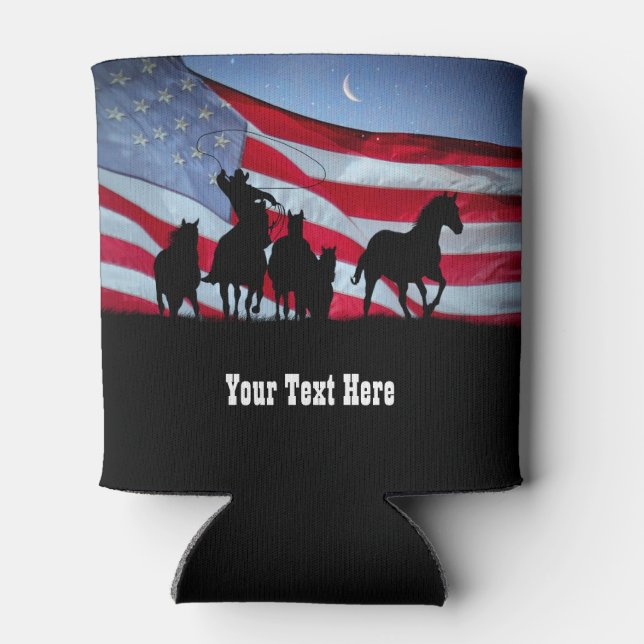 Enfriador De Latas Country Western Cowboy Roping Hors (Reverso)