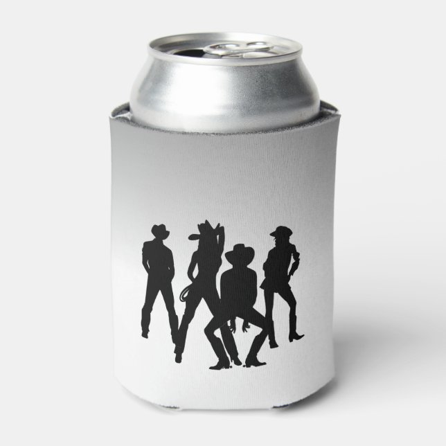 Enfriador De Latas Country Western Fun Black and White (Lata Anverso)
