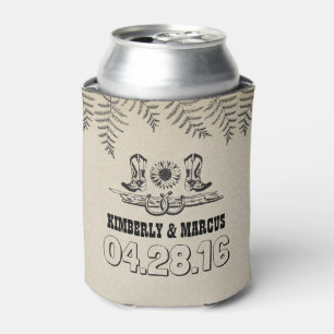 Enfriador De Latas Cowboy bota girasol y herradura ruso
