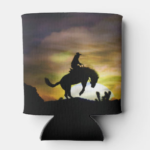 Enfriador De Latas Cowboy Bronc Rider y Bucking Horse