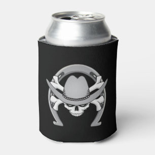 Enfriador De Latas Cowboy Skull Horseshoe