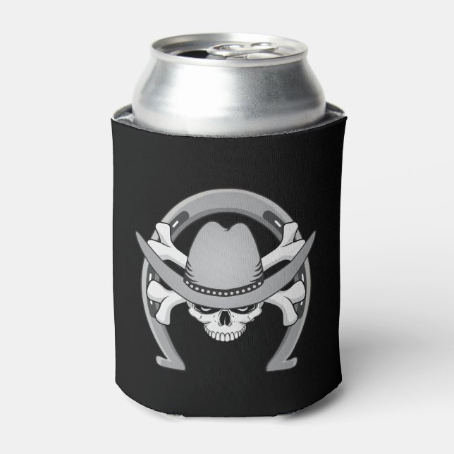 Enfriador De Latas Cowboy Skull Horseshoe (Lata Anverso)