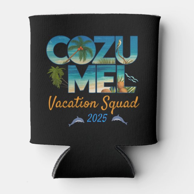 Enfriador De Latas Cozumel Vacation 2025 Tropical Getaway Adventure (Anverso)