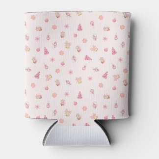 Enfriador De Latas Cozy Pink Christmas Pattern