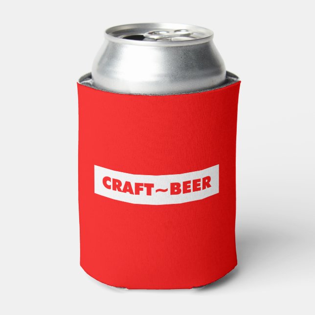 Enfriador De Latas CRAFT~BEER en rojo (Lata Anverso)