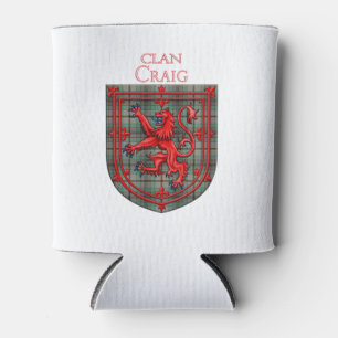 Enfriador De Latas Craig Tartan Scottish Plaid Lion Rampant
