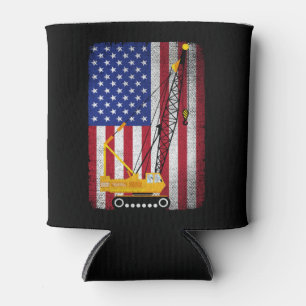 Enfriador De Latas Crane Operator Heavy Machinery Usa Bandera Estadou