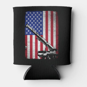 Enfriador De Latas Crane Operator Heavy Machinery Usa Bandera Estadou