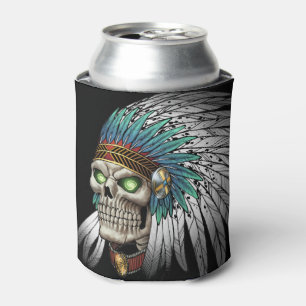 Enfriador De Latas Cráneo gótico indígena nativo americano