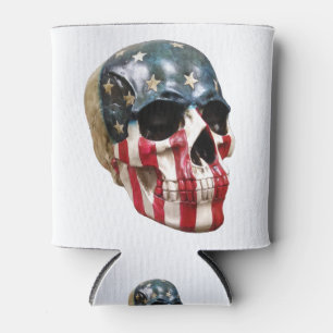 Enfriador De Latas Cráneo rojo blanco y azul