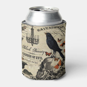 Enfriador De Latas cráneo vintage de halloween moderno