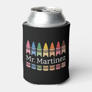 Enfriador De Latas Crayón Personalizado Nombre del Profesor Lindo Reg