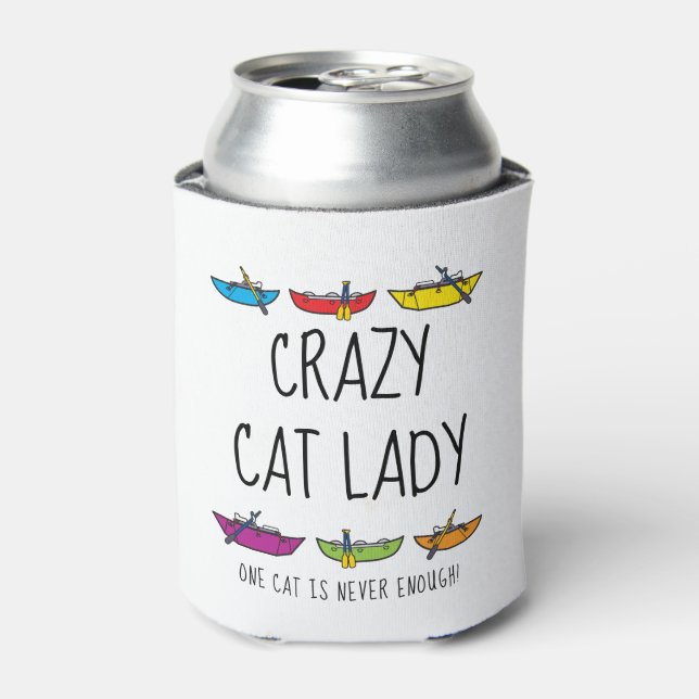Enfriador De Latas Crazy Cat Lady Fun Cataraft (Lata Anverso)