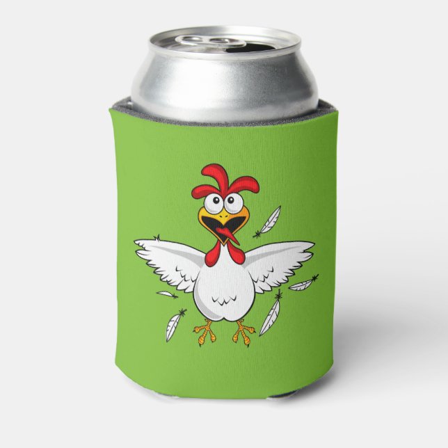 Enfriador De Latas Crazy Personalizado Chicken Wing Fling (Reverso de la lata)