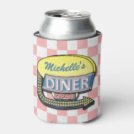 Enfriador De Latas Crea tu propio Rótulo de Diner Personalizado Retro